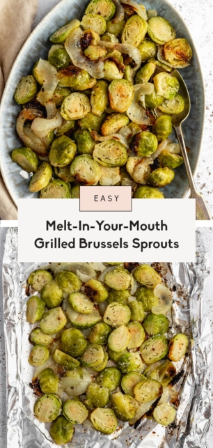 collage of grilled brussels sprouts