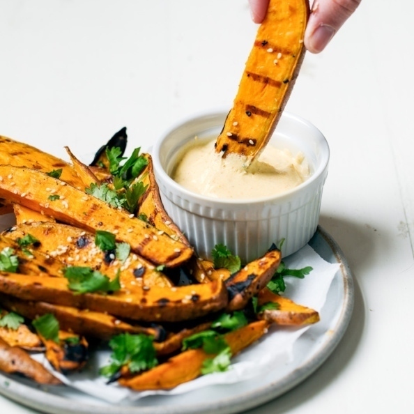 grilled sweet potato fries