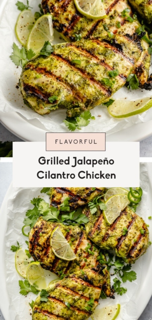 collage of jalapeño cilantro chicken