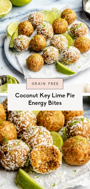 collage of key lime pie energy bites