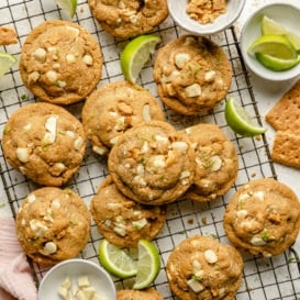 key lime cookies on a wire rack