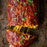 healthy sweet potato BBQ turkey meatloaf stuffed with cheese