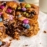 monster cookie bar with a bite taken out