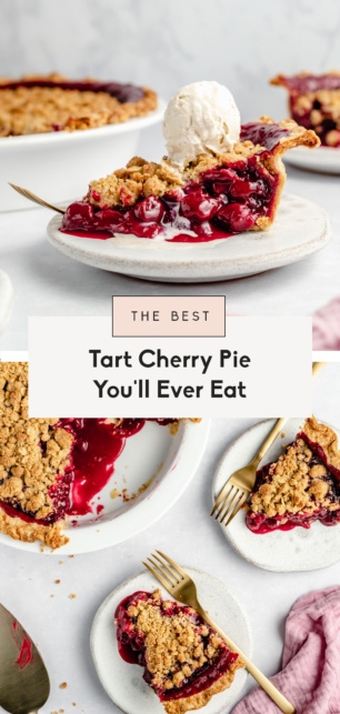 collage of tart cherry pie